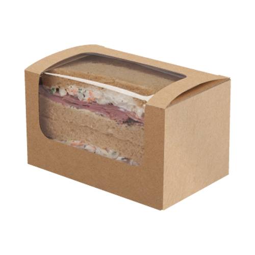 Kraft Square Cut Sandwich Pack 125x77x72mm (x500)