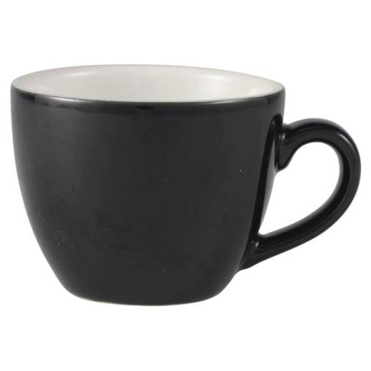 Royal Genware Bowl Shaped Cup 9cl Black (x6)