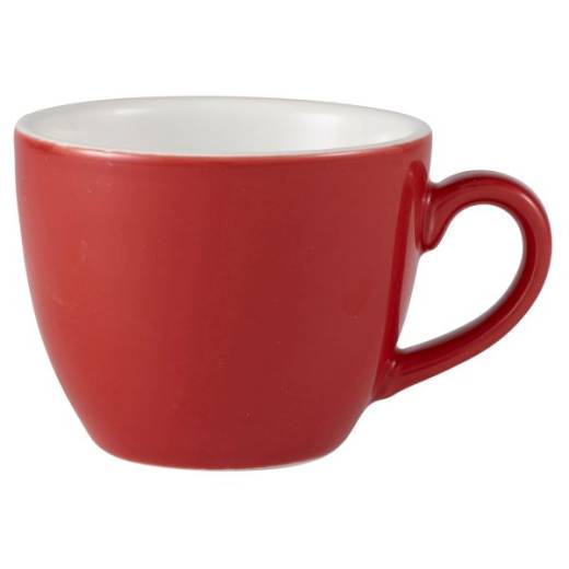 Royal Genware Bowl Shaped Cup 9cl Red (x6)