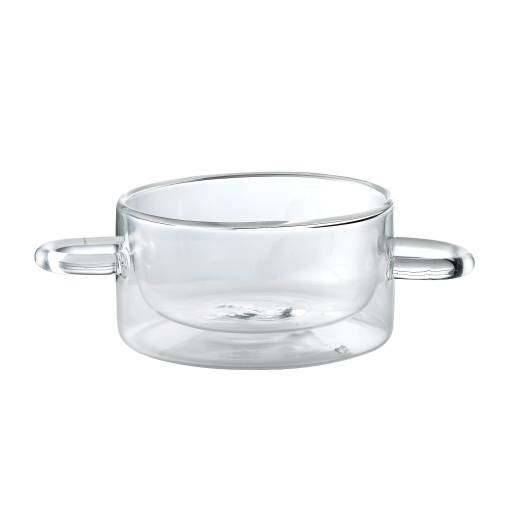 Thermic Double -Walled Glass Pot with dual handles 27cl (x2)