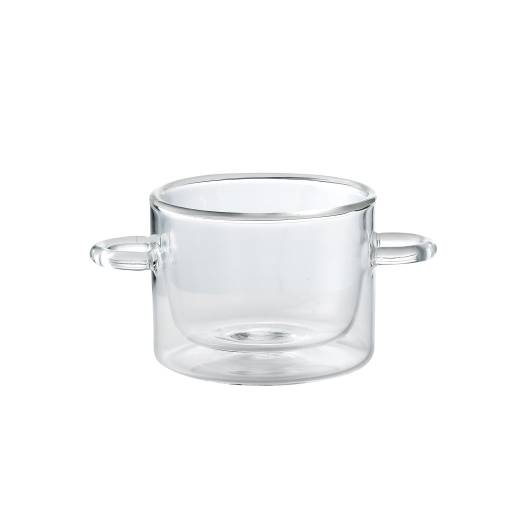 Thermic Double -Walled Glass Pot with dual handles 12cl (x2)