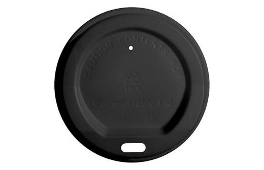 BioPak PLA Cup Sip Lid 6/8oz Black (x1000)