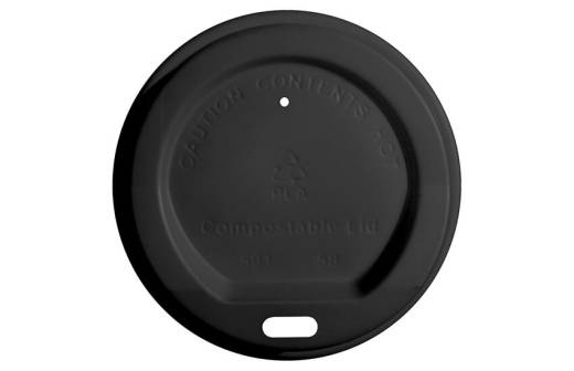 BioPak PLA Cup Sip Lid 12/16oz Black (x1000)