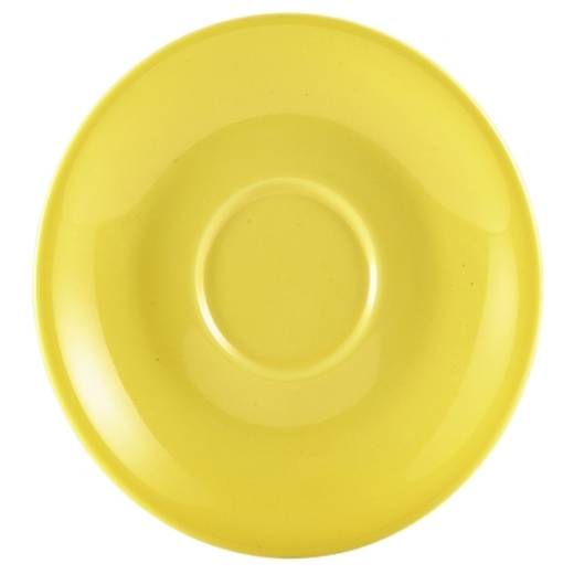 Genware Porcelain Yellow Saucer 12cm (x6)