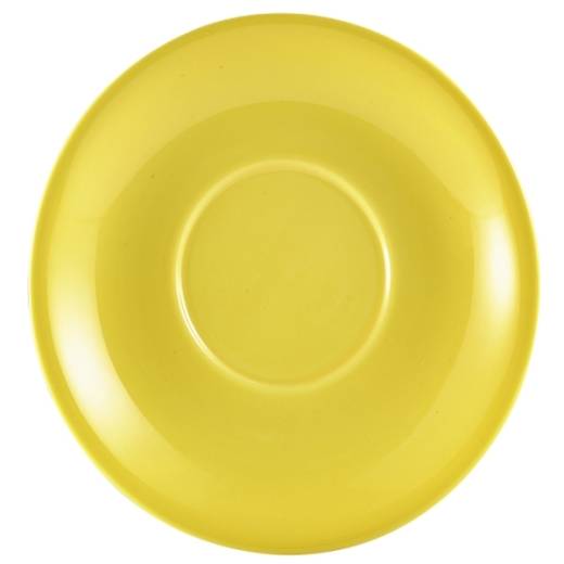 Genware Porcelain Yellow Saucer 16cm (x6)