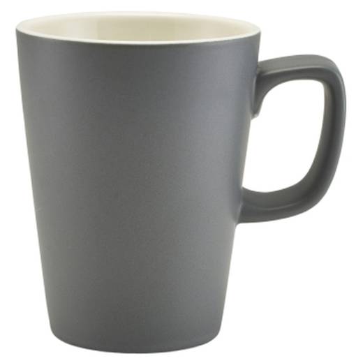 Matt Grey Porcelain Latte Mug 34cl/12oz (x6)