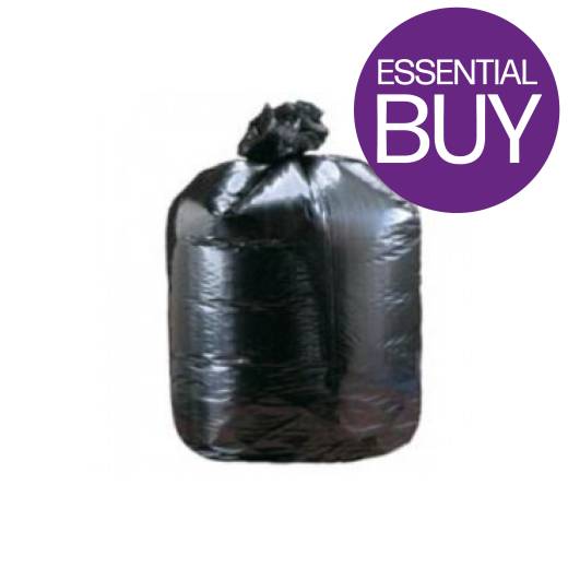 Black Refuse Sack Extra Heavy Weight 20Kg 18x29x38in (x200)