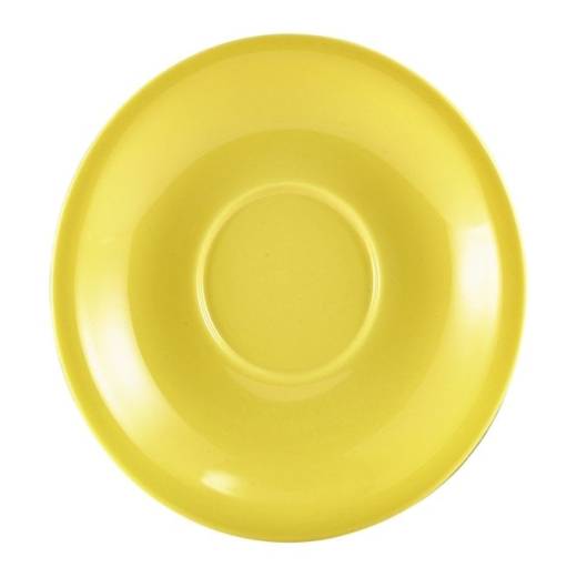 Genware Porcelain Yellow Saucer 13.5cm (x6)