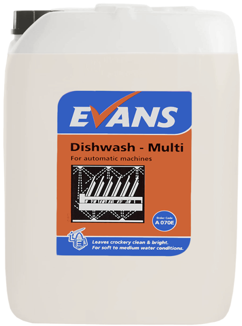 Evans Dishwash Auto Detergent Soft to Medium Water (2x5L)