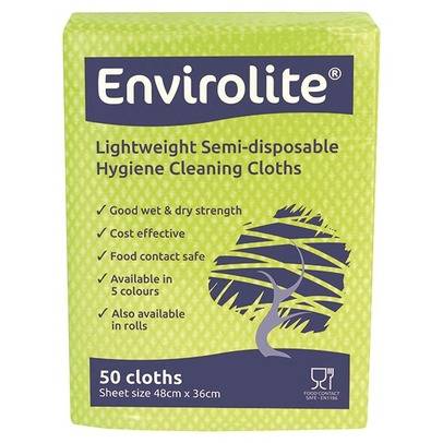 Envirolite Yellow Lightweight All Purpose Cloths (2x50)
