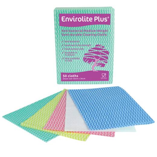 Envirolite Plus Medium Weight Anti-Bacterial Cloth Yellow (x50)