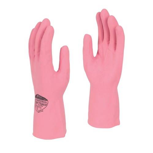 Shield Latex Rubber Household Glove - Pink (Size Medium)