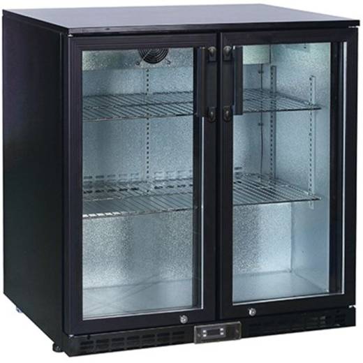 Koldbox Double Hinged Door Bottle Cooler Black 218L 900x900x520mm